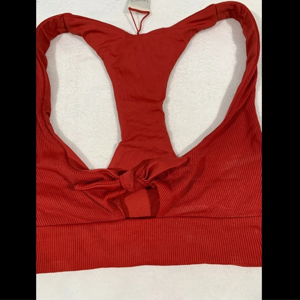 NWT $99 L Space Tara‎ Ribbed Bikini Top in Redwood [SZ XS ]
